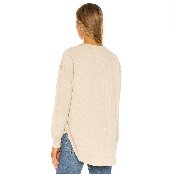 Free People We The Free Owen Thermal Knit Top, Size L vanilla crème - Picture 3 of 7